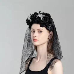 Halloween spets slöja, svart><noscript><img width=