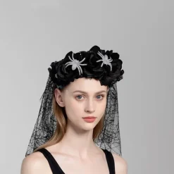 Halloween spets slöja, svart><noscript><img width=