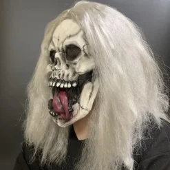 Halloween spöke mask skräck djävul läskig rolig maskerad prestanda latex skräck mask huvudbonad> Masker