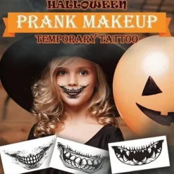 Halloween 12st Tatueringar Stickers Makeu Temporary Water Transfer Paper Special Style Party Prank><noscript><img width=