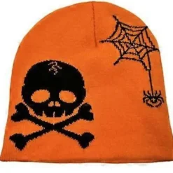 Halloween Stil Vuxenmössa Elastisk Vindtät Hatt Öronmuffar Varm Vintermössa Vuxen Cykling Skidutrustning Orange (Orange) 36T> Huvudbonader