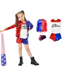 Halloween Sui cide Squad Harley Quinn Sui cide Squad cosplay kostym-FD- height 130cm> Dräkter