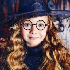 Halloween svarta runda bågar Harry Potter glasögon utan linser> Tillbehör