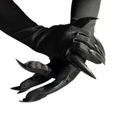 FMYSJ Halloween Tasshandskar Långa Fingernaglar Svarta Partyhandskar Kattklor Halloween Rekvisita Klor Handske Cosplay Kostymtillbehör (1 par, Svart) (FMY) | Fyndiq> Tillbehör