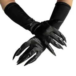 FMYSJ Halloween Tasshandskar Långa Fingernaglar Svarta Partyhandskar Kattklor Halloween Rekvisita Klor Handske Cosplay Kostymtillbehör (1 par, Svart) (FMY) | Fyndiq><noscript><img width=