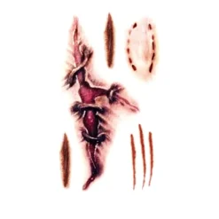 Halloween Tatuering Bites & Scratches 1-Pack> Smink