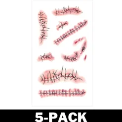 Delivast Halloween Tatuering Sår Stygn 8-Pack><noscript><img width=
