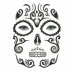 Halloween temporär ansikte konst vattentät , skalle tatuering> Smink