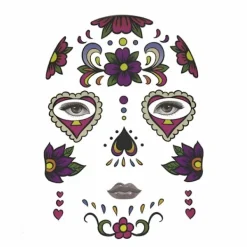 Halloween temporär ansikte konst vattentät , skalle tatuering> Smink