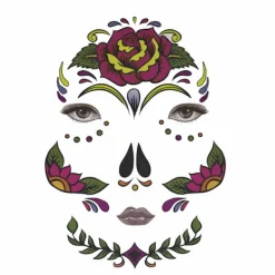 Halloween temporär ansikte konst vattentät , skalle tatuering> Smink