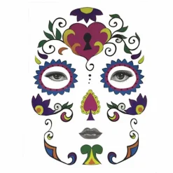 Halloween temporär ansikte konst vattentät , skalle tatuering> Smink