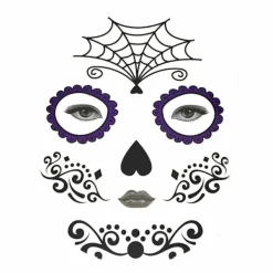 Halloween temporär ansikte konst vattentät , skalle tatuering> Smink