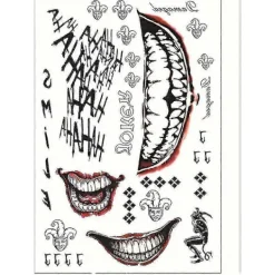 Halloween Temporära Tatueringar, Temporär Tatuering Joker Tatuering Rosett Klistermärke Karneval Halloween...halloween Dekoration 2st> Smink