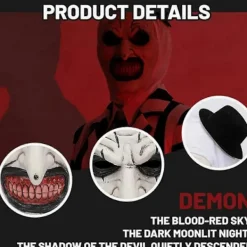 Halloween Terrifier Mask Mördarclown Mask Läskig Joker Kostym Halloween Skräck Läskig Mask för Vuxna><noscript><img width=