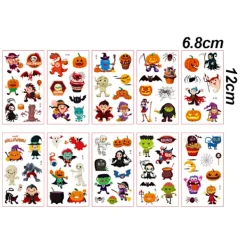 Halloween tillfälliga tatueringar klistermärken, halloween födelsedagsfest> Smink