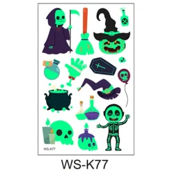 Halloween Tillfälliga Tatueringar för Män och Kvinnor 6-pack><noscript><img width=