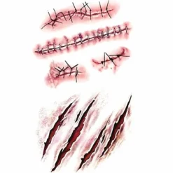 Beau Care Halloween Zombie Acars Tatueringar Vattentät 3D Bet Mark Tatuering Klistermärke> Smink