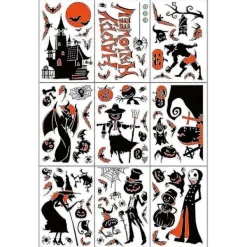 Halloweendekorationer, Halloweenfönsterdekorationer, Dekaler för Halloween> Smink