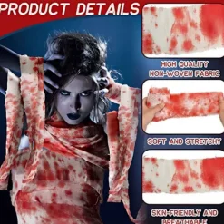 Halloween-dekorationsrekvisita, blodbandage-smink med blodgauzebandage, skräckdekoration hemsökt husrekvisita scen><noscript><img width=