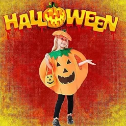 Halloween-dräkter för föräldrar och barn, pumpasminkning för barn och vuxna><noscript><img width=