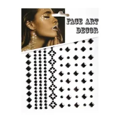 LAIQIANKUA Halloweenfest 4 delar / Svarta mörka ansikts- och kroppssmycken><noscript><img width=