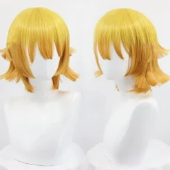 Halloweenfest Demon Slayer Agatsuma Zenitsu Cosplay Party Kostym Outfits Anime Set Gåvor One Size - Wig><noscript><img width=