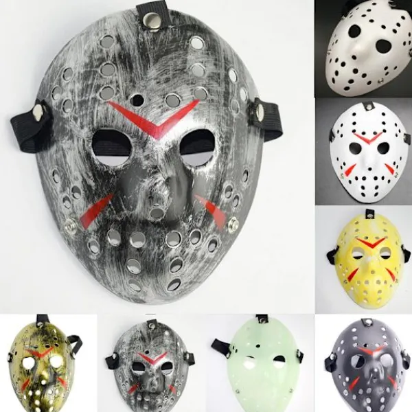 Halloween-fest Jason Voorhees målad hockeymask-FM-> Masker