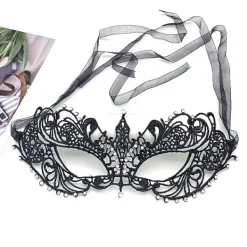 Halloween-fest Spetsmask Halv Ansikte och Sexig Festmask (Svart)> Masker