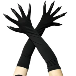 Halloween-Handskar för Vuxna Halloween-Klor Långa Svarta Djurfötter Handskar med Läskiga Långa Naglar Roliga Spöke Svarta Naglar> Tillbehör