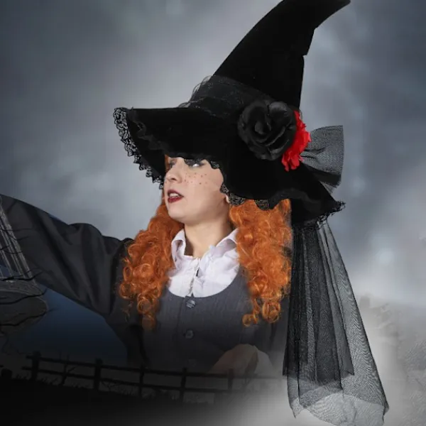 Jettbuying Halloween-Hatt för Kvinnor Häxhatt Häxhattar för Kvinnor> Huvudbonader