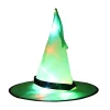 Halloweenhatt Häxhatt Mössa Glödtråd Halloween Häxkostym Tillbehör för Halloweenfest Fest Mode Prom Cosplay grön> Huvudbonader