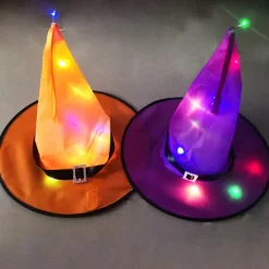 Halloweenhatt Häxhatt Mössa Glödtråd Halloween Häxkostym Tillbehör för Halloweenfest Fest Mode Prom Cosplay grön> Huvudbonader