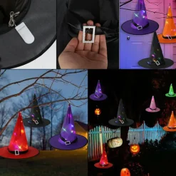 Halloween-hatt LED-lysande häxhatt Harry Potter magisk hatt><noscript><img width=