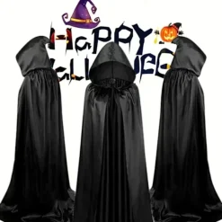Halloween-kappa för Döden, Vampyr, Häxa, Festdräkt för Vuxna och Barn, Svart Kappa> Dräkter