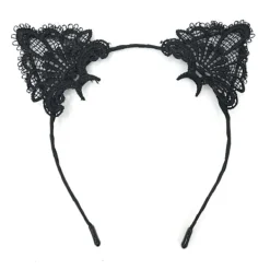 Halloween-katthuvudband, Makeup Party Spets Katthuvudband, Halloween Karneval Party Maskerad> Huvudbonader