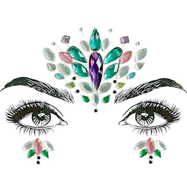 Halloween-klistermärke Akryl Kristall Diamant Klistermärke Diamant Ansiktsklistermärke> Smink