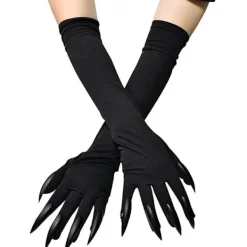 Halloweenkostym Klovantar Långa Fingrar Svarta Partyhandskar Kattklor Halloween Rekvisita Varghandskar Handske Cosplay Kostym> Tillbehör
