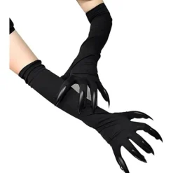 Halloweenkostym Klovantar Långa Fingrar Svarta Partyhandskar Kattklor Halloween Rekvisita Varghandskar Handske Cosplay Kostym> Tillbehör