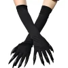 Halloweenkostym Klovantar Långa Fingrar Svarta Partyhandskar Kattklor Halloween Rekvisita Varg handskar Handske Cosplay Kostym> Tillbehör