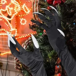 Halloweenkostym Klovantar Långa Fingrar Svarta Partyhandskar Kattklor Halloween Rekvisita Varg handskar Handske Cosplay Kostym><noscript><img width=