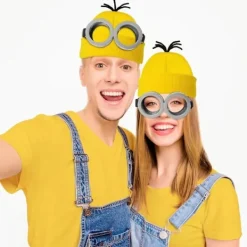 Halloween-kostym mössa Minion-glasögon handskar maskeradkostym Dumma mej cosplay-tillbehör vuxen><noscript><img width=
