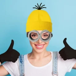 Halloweenkostym Mössa Minion-glasögon Handskar Maskeradkostym Despicable Me Cosplay Tillbehör Vuxen[GPA]><noscript><img width=