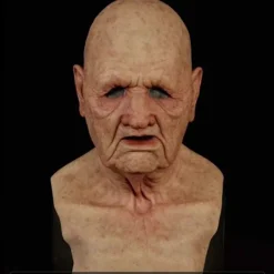 Halloween-latexmask - Gammal man Dekor Realistisk Ansiktsmask för Mänsklig Rynka-FA- A> Masker
