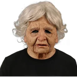 Halloween-latexmask - Gammal man Dekor Realistisk Ansiktsmask för Mänskliga Rynkor><noscript><img width=