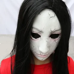 Bluedio Halloween-mask för män, skräckspökhus, rumflykt, skelett, kvinnligt spöke, zombie, äcklig, läskig grimas, huvudskydd><noscript><img width=