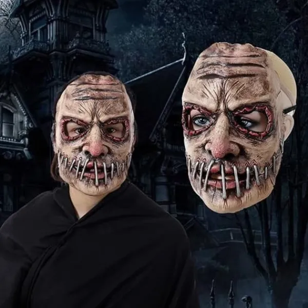 Halloweenmask för vuxna - Skräckmask - Läskig ansiktsmask - 24x20 cm - Karnevalskostym rollspel> Masker