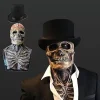 Halloween-mask Full Head Skull Mask, Realistisk Läskig Mask med Mo> Dräkter