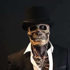 Halloween-mask Full Head Skull Mask, Realistisk Läskig Mask med Mo><noscript><img width=