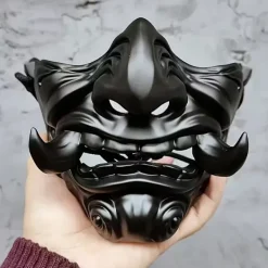 Halloweenmask halvt ansikte japansk stil, festkostymrekvisita Halloween> Masker