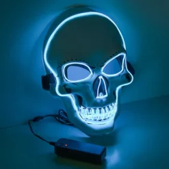 Halloween-mask led, dödskallemask, ofarlig LED-mask med 3 blixtar> Masker